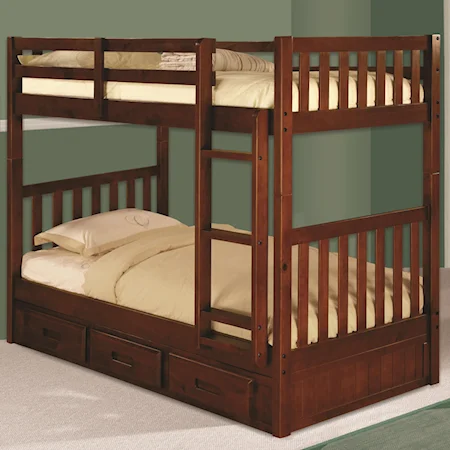 Twin Bunk Bed with 3 Drawer Storage Unit